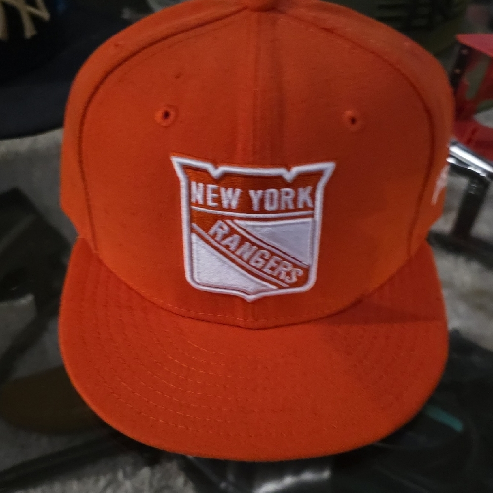 New York Rangers Vibrant Orange Fitted Cap 7 3/8